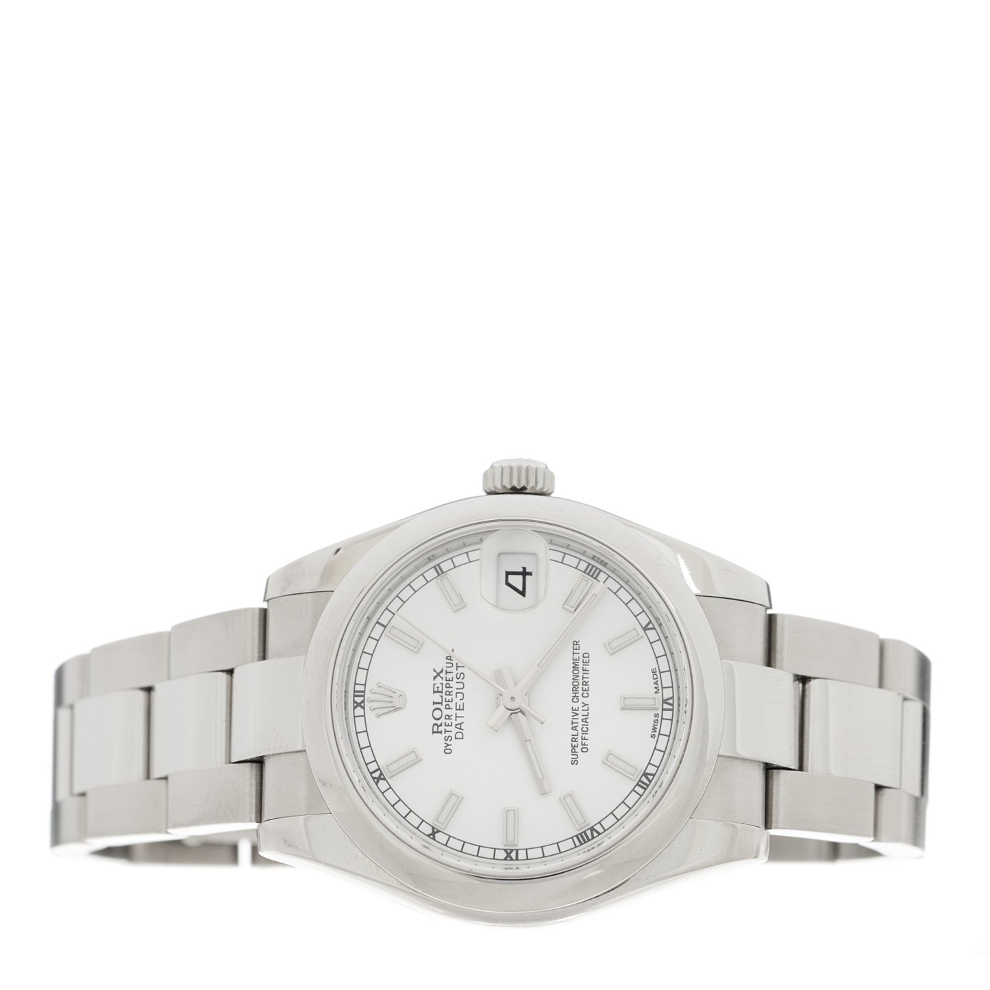 Stainless Steel 31mm Oyster Perpetual Datejust Watch White 178240