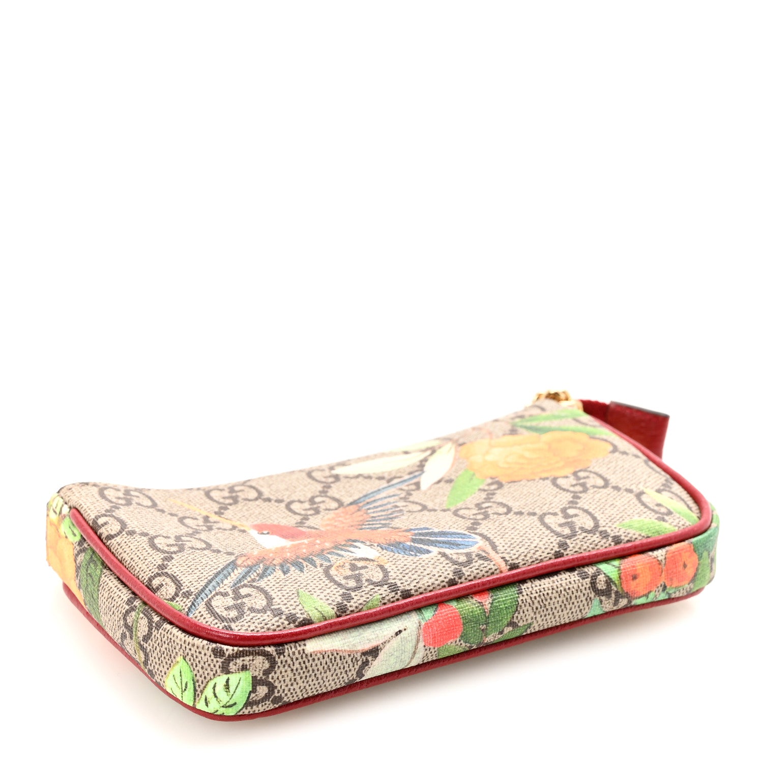 Gucci GG Supreme Monogram Tian Mini Chain Bag Beige Multicolor Red 4 of 7