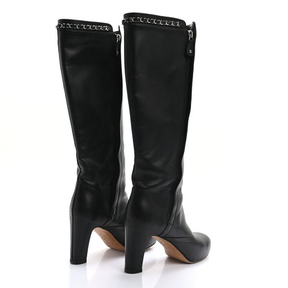 Chanel Lambskin Chain High Boots 38 Black 4 of 10
