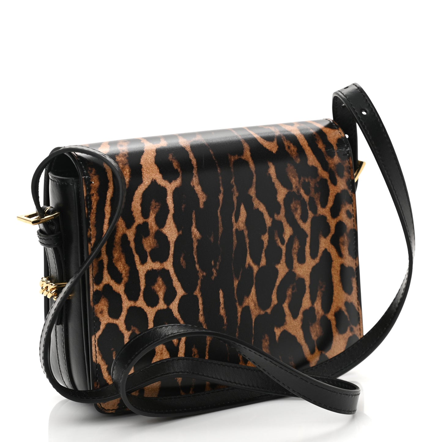 Calfskin Leopard Small Grace Bag Black