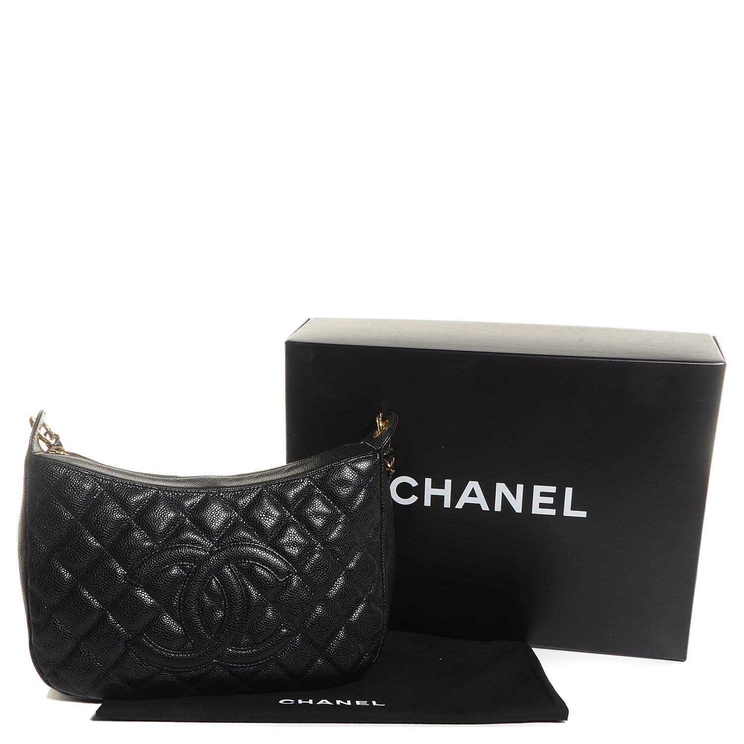 Chanel Caviar Quilted CC Hobo Black 6 of 10