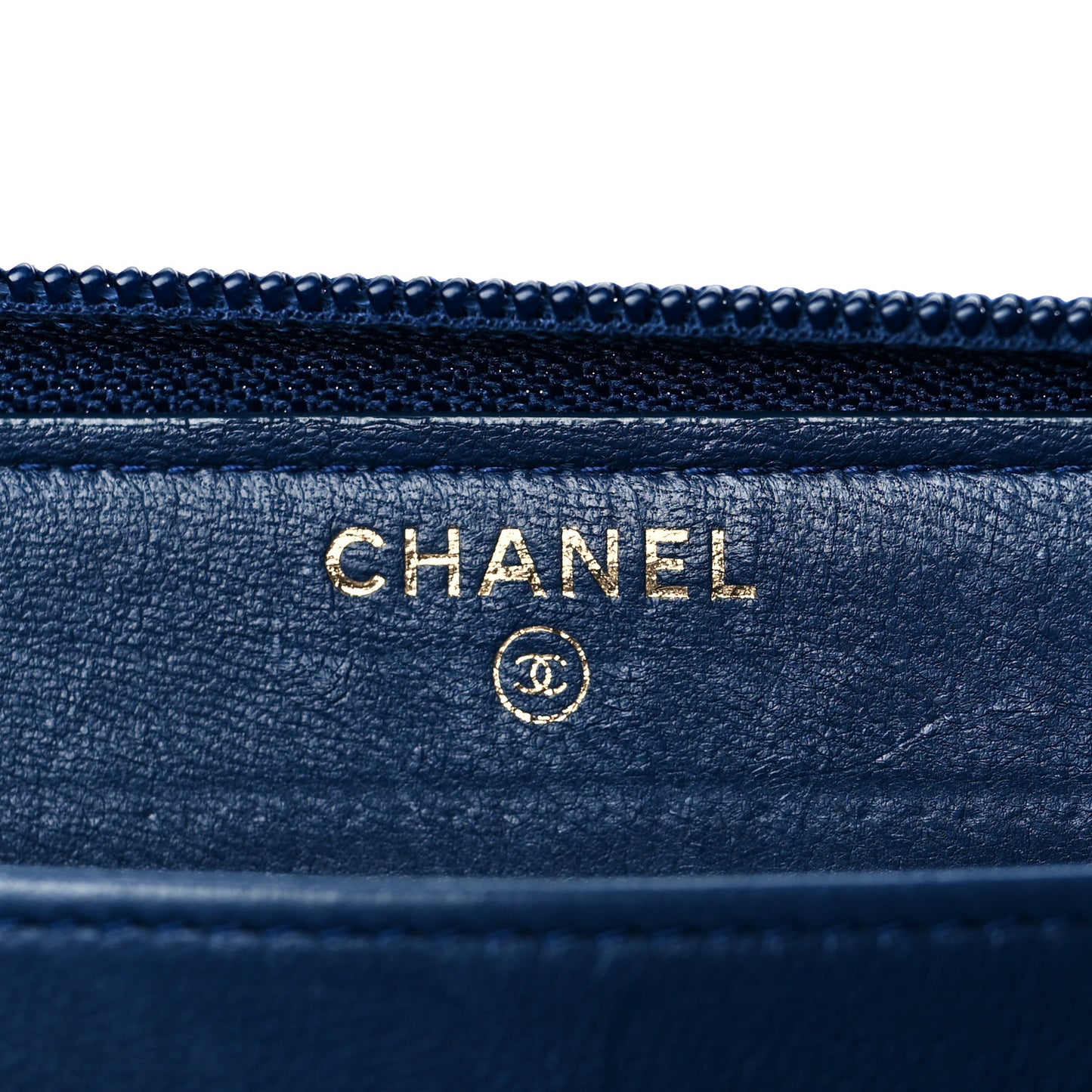 Lambskin Quilted Boy Zip Around Wallet Marine
