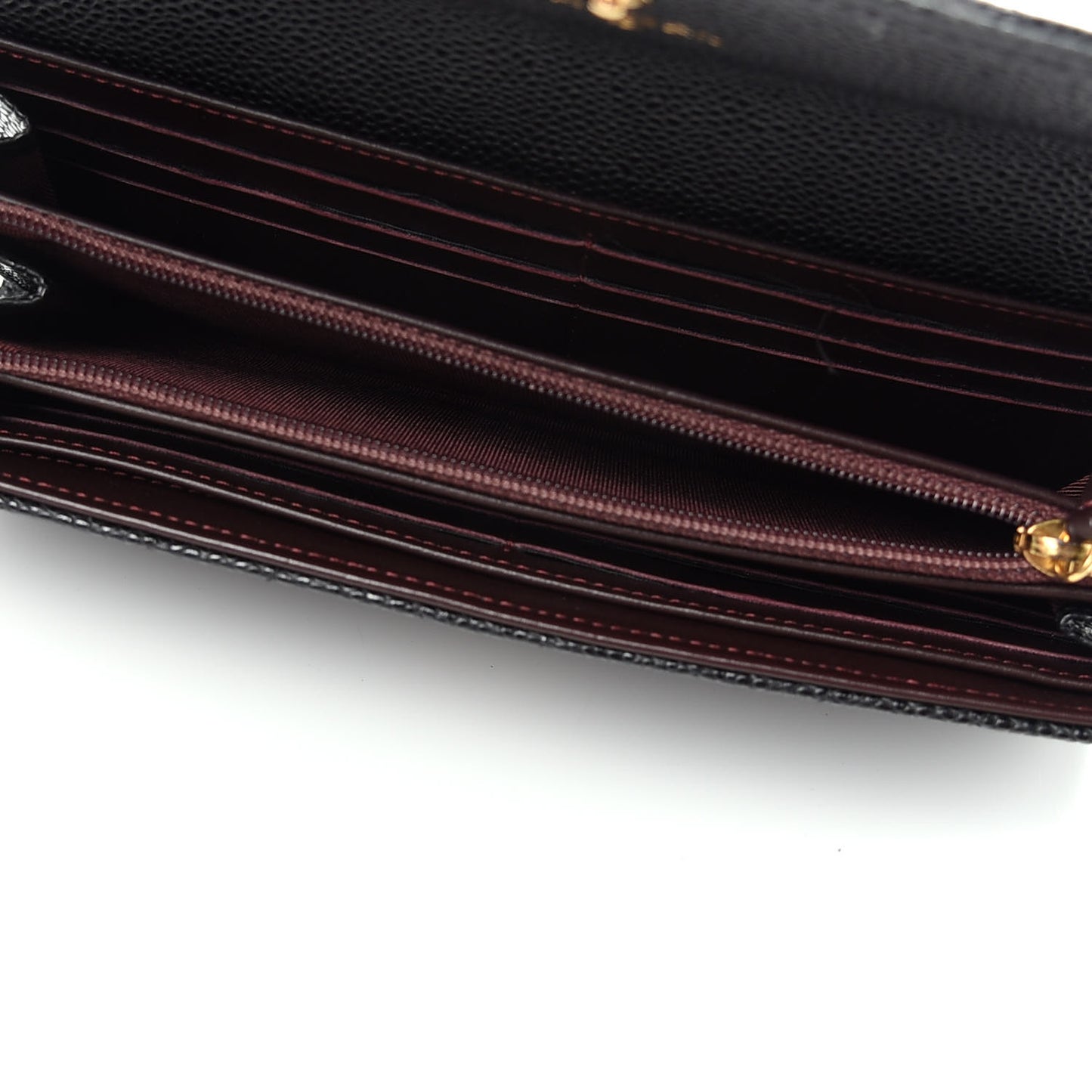 Caviar Quilted Large Gusset Flap Wallet Black