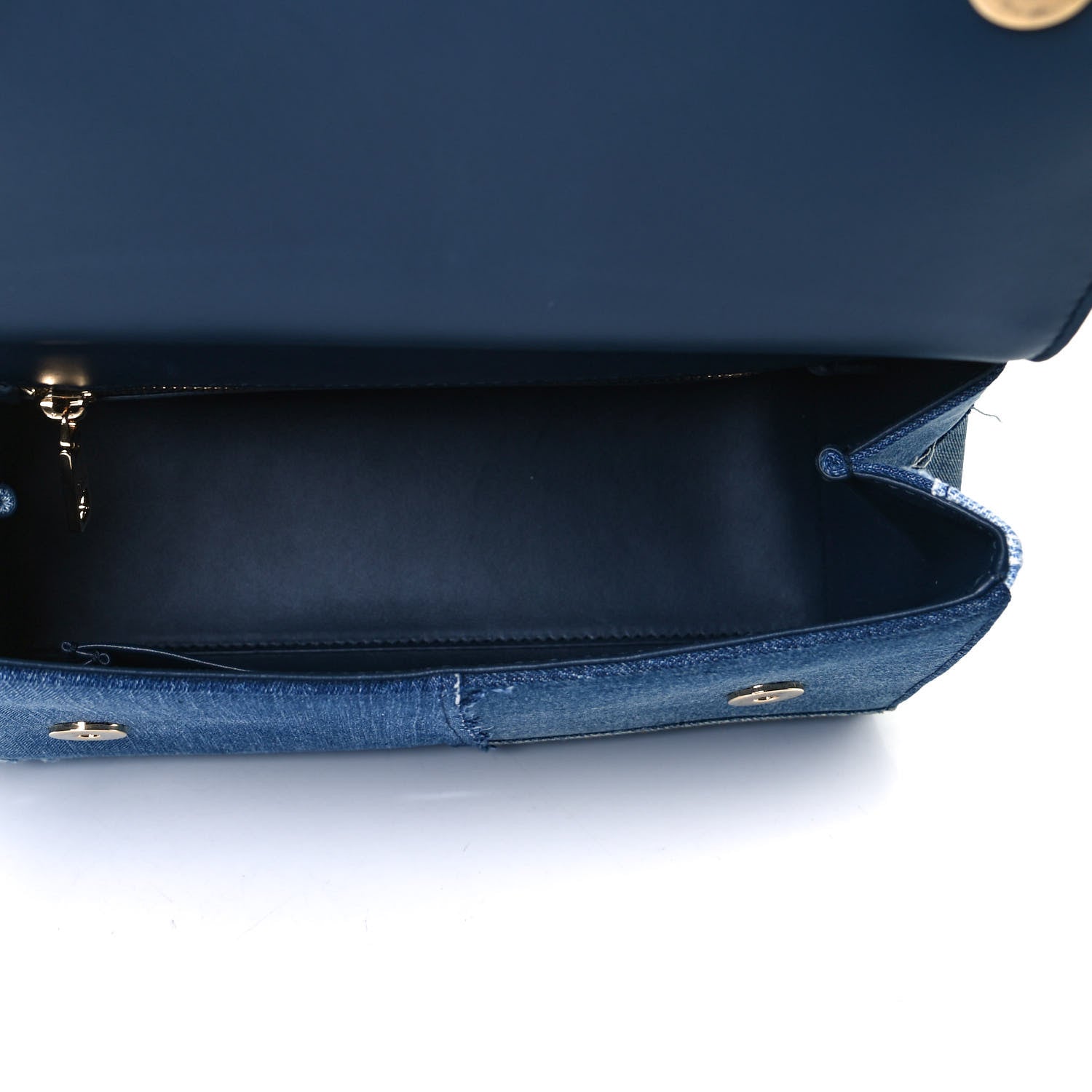 Dolce & Gabbana Calfskin Denim Patchwork Medium Miss Sicily Satchel Blue 6 of 6