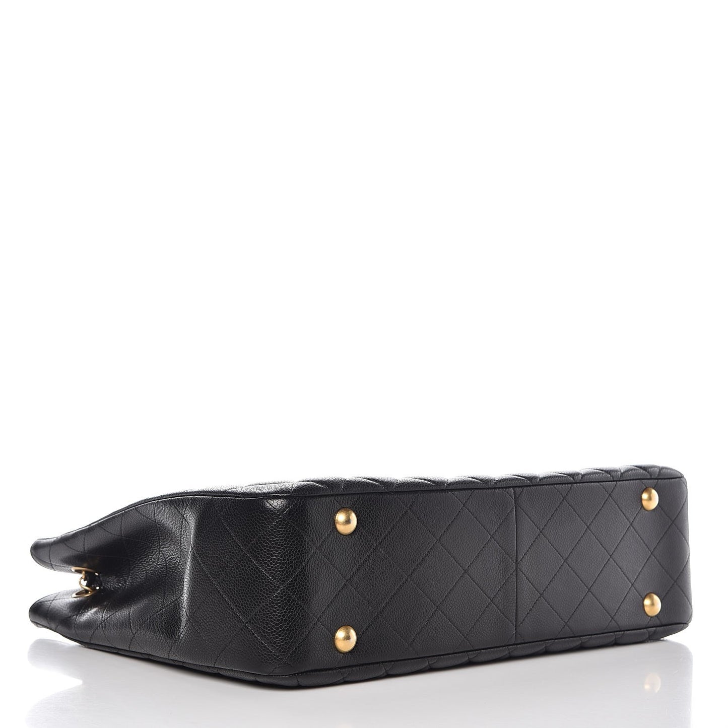 Caviar Quilted Flap Tote Black