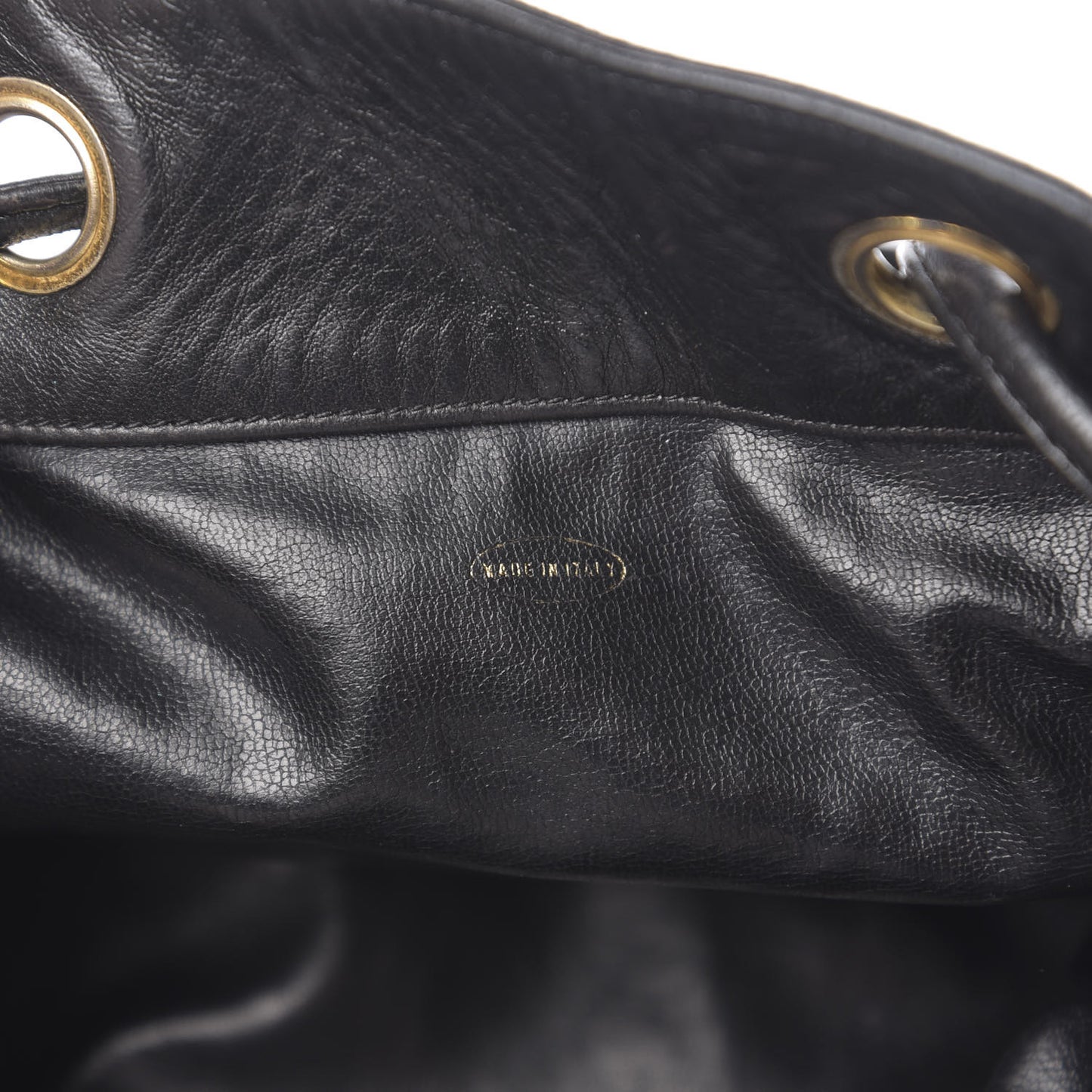 Lambskin CC Drawstring Shoulder Bag Black