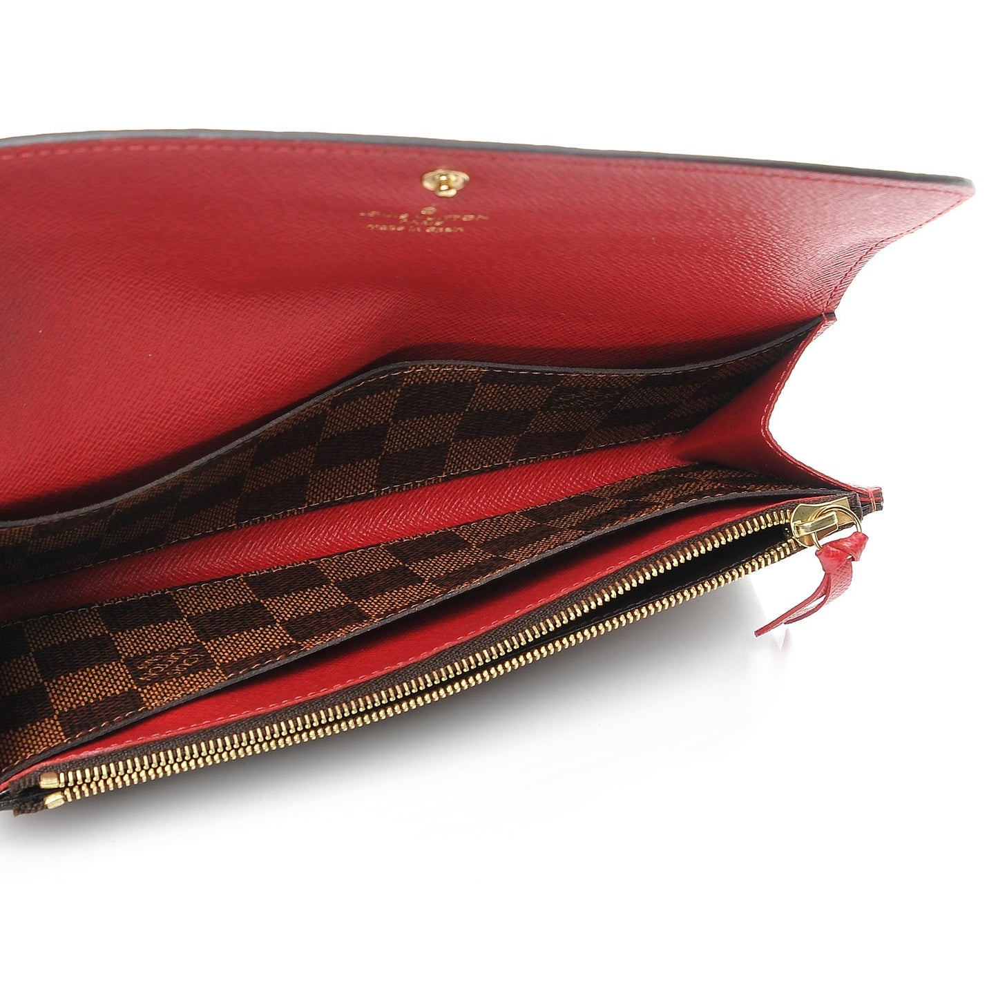 Damier Ebene Emilie Wallet Red