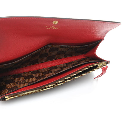 Louis Vuitton Damier Ebene Emilie Wallet Red 5 of 7