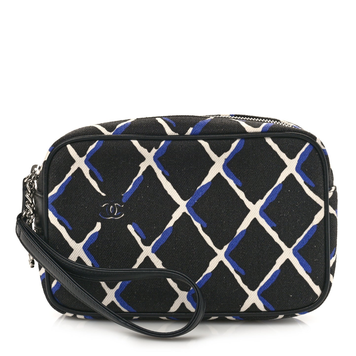 Canvas Airline Cosmetic Case Blue White