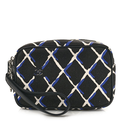 Chanel Canvas Airline Cosmetic Case Blue White 1 of 9
