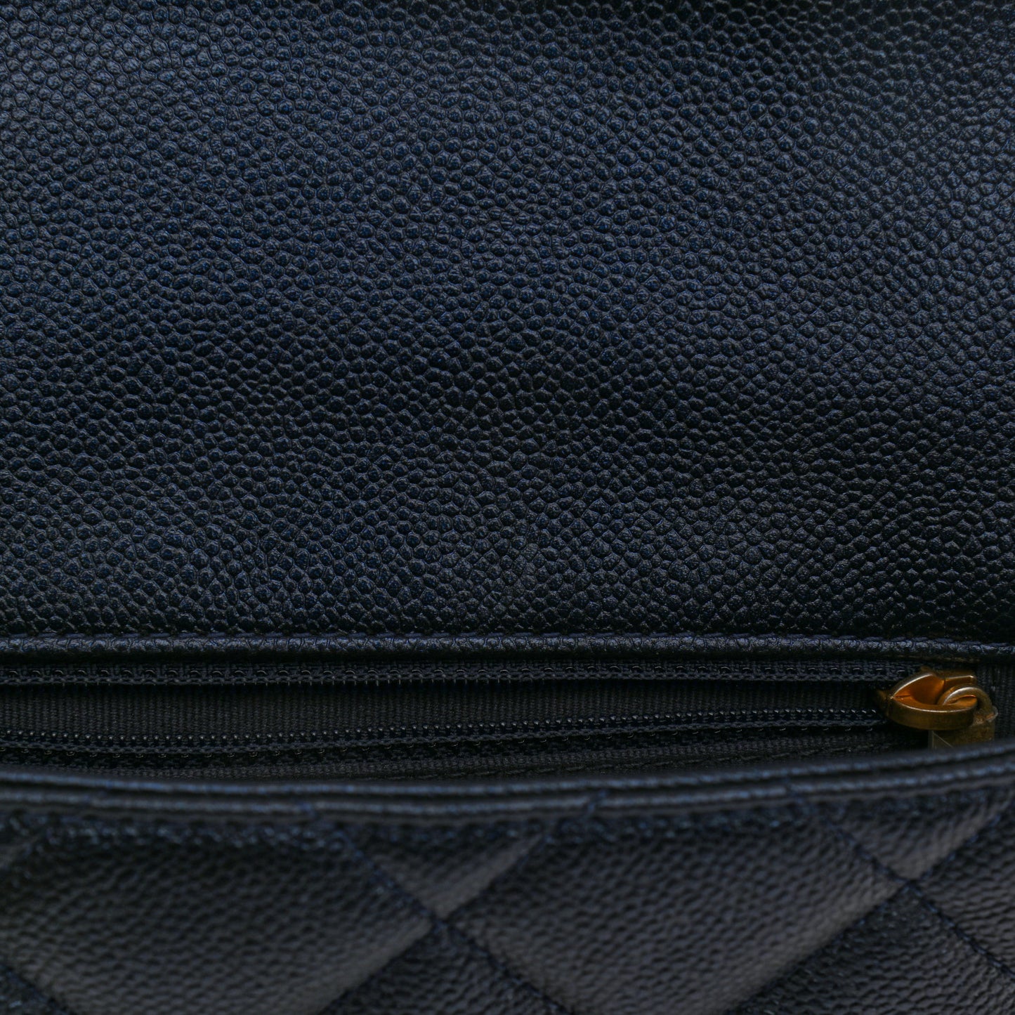 Iridescent Caviar Quilted Mini My Perfect Flap Dark Blue