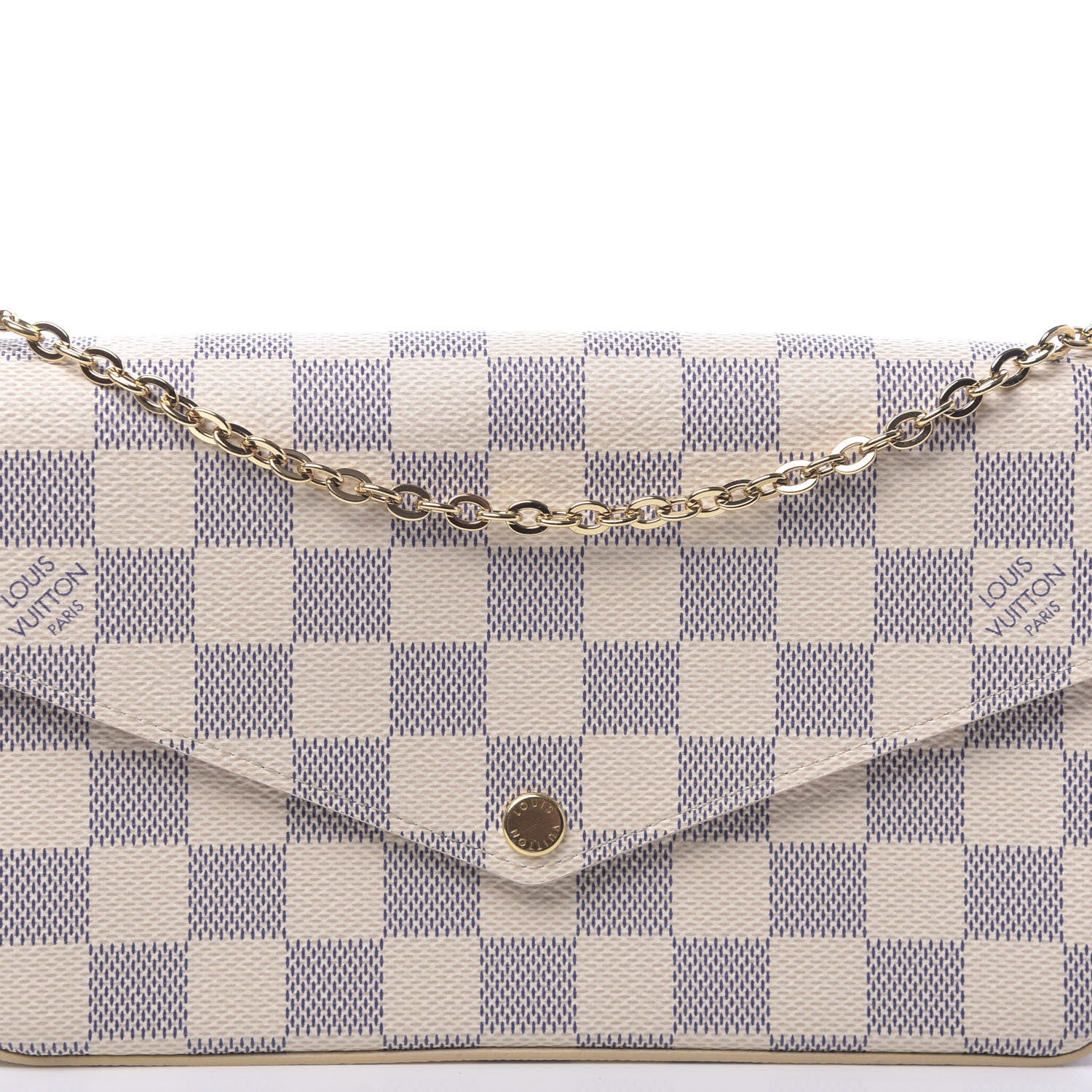 Louis Vuitton Damier Azur Pochette Felicie Chain Wallet Rose Ballerine 11 of 11