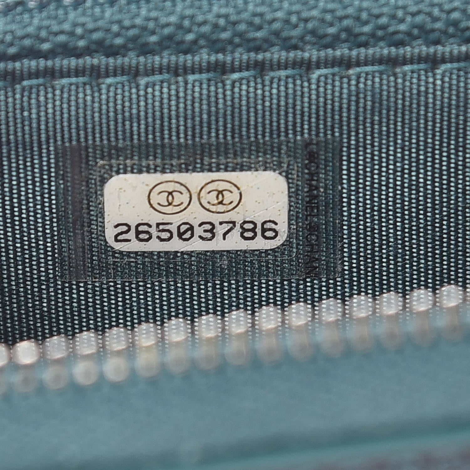 Chanel Iridescent Caviar Quilted Medium Filigree Zip Around Wallet Dark Turquoise 9 of 10