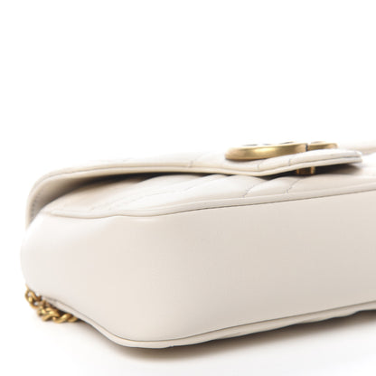 Gucci Calfskin Matelasse Super Mini GG Marmont Shoulder Bag White 8 of 11