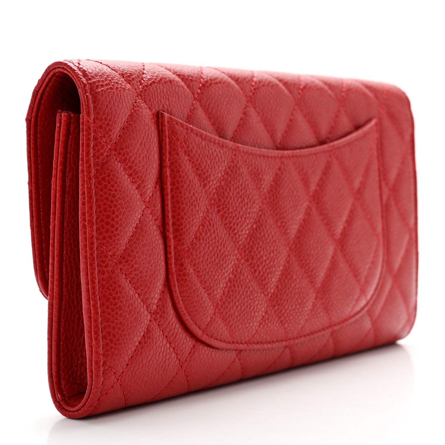 Chanel Caviar Quilted Travel Wallet Red 3 of 11