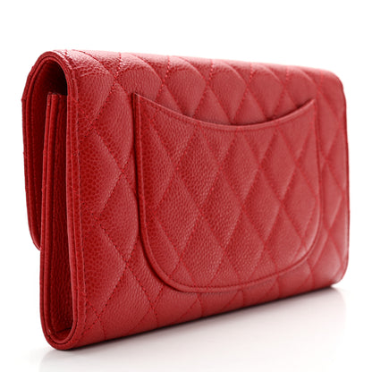 Chanel Caviar Quilted Travel Wallet Red 3 of 11