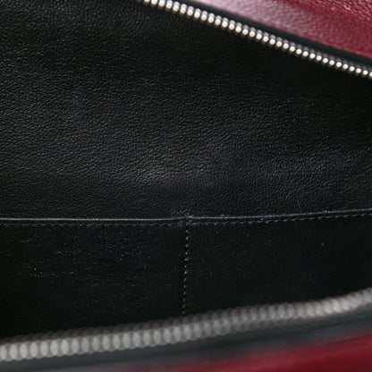 Celine Drummed Calfskin Large Edge Shoulder Bag Burgundy 15 of 32