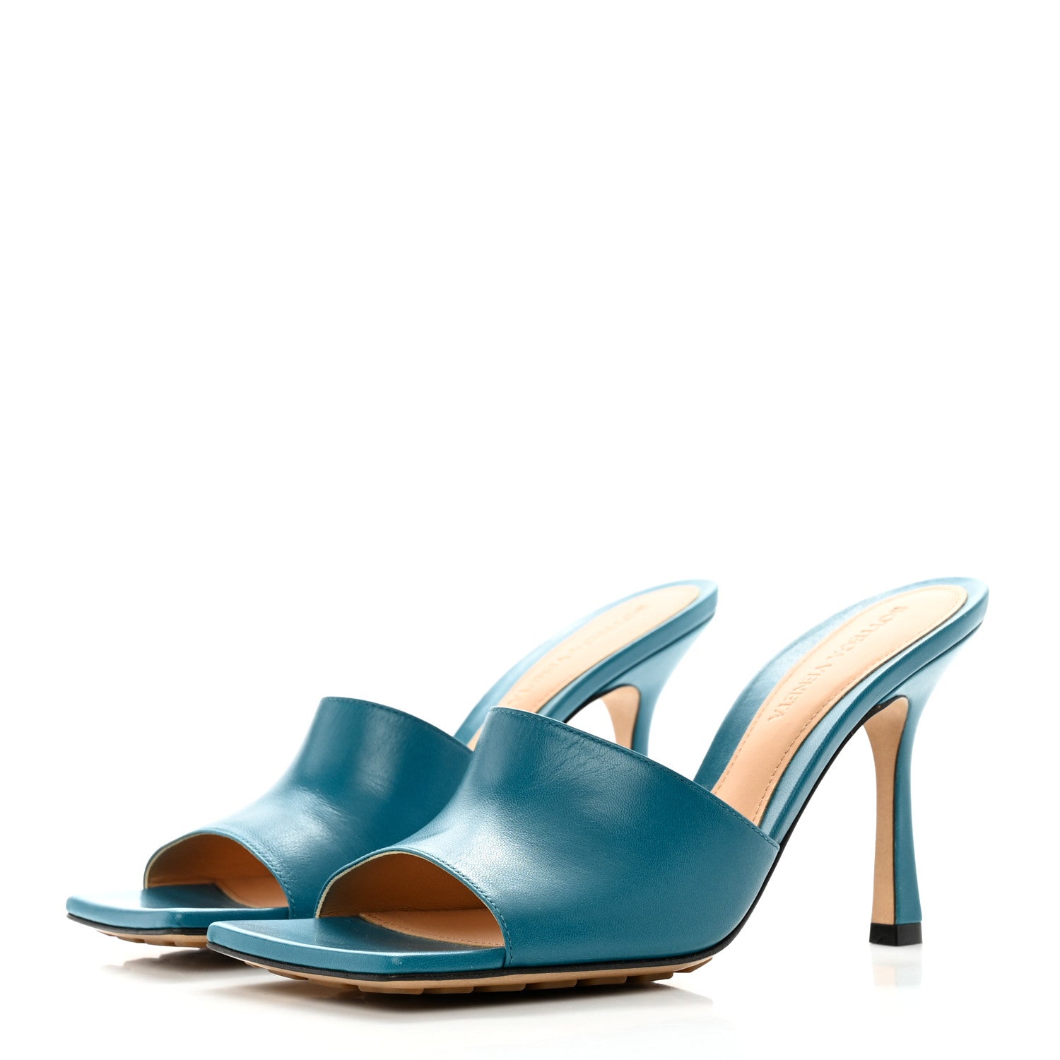 Bottega Veneta Lambskin Stretch Mule Sandals 37 Vintage Blue 3 of 8