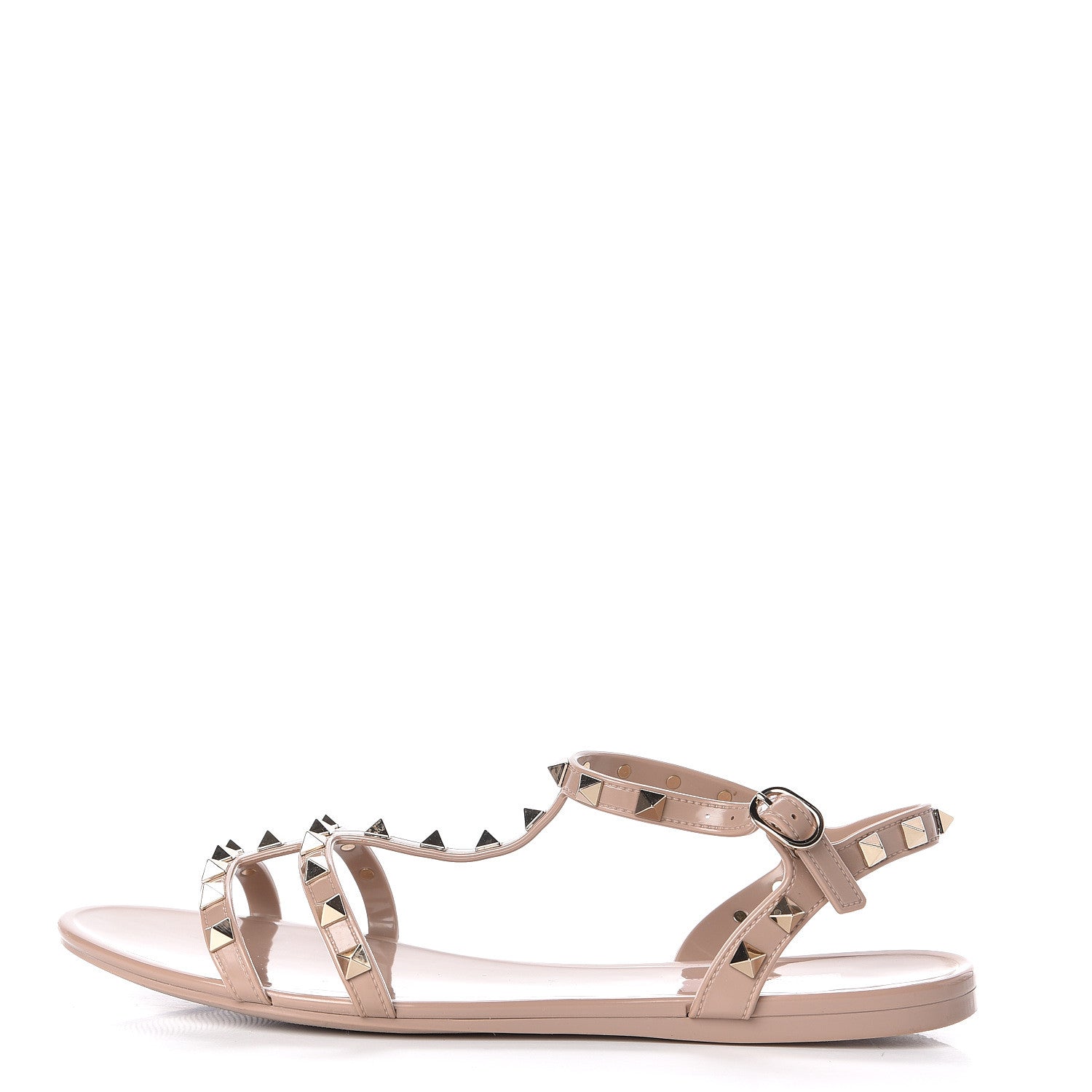 Valentino Garavani PVC Jelly Rockstud Caged Sandals 41 Poudre 1 of 11