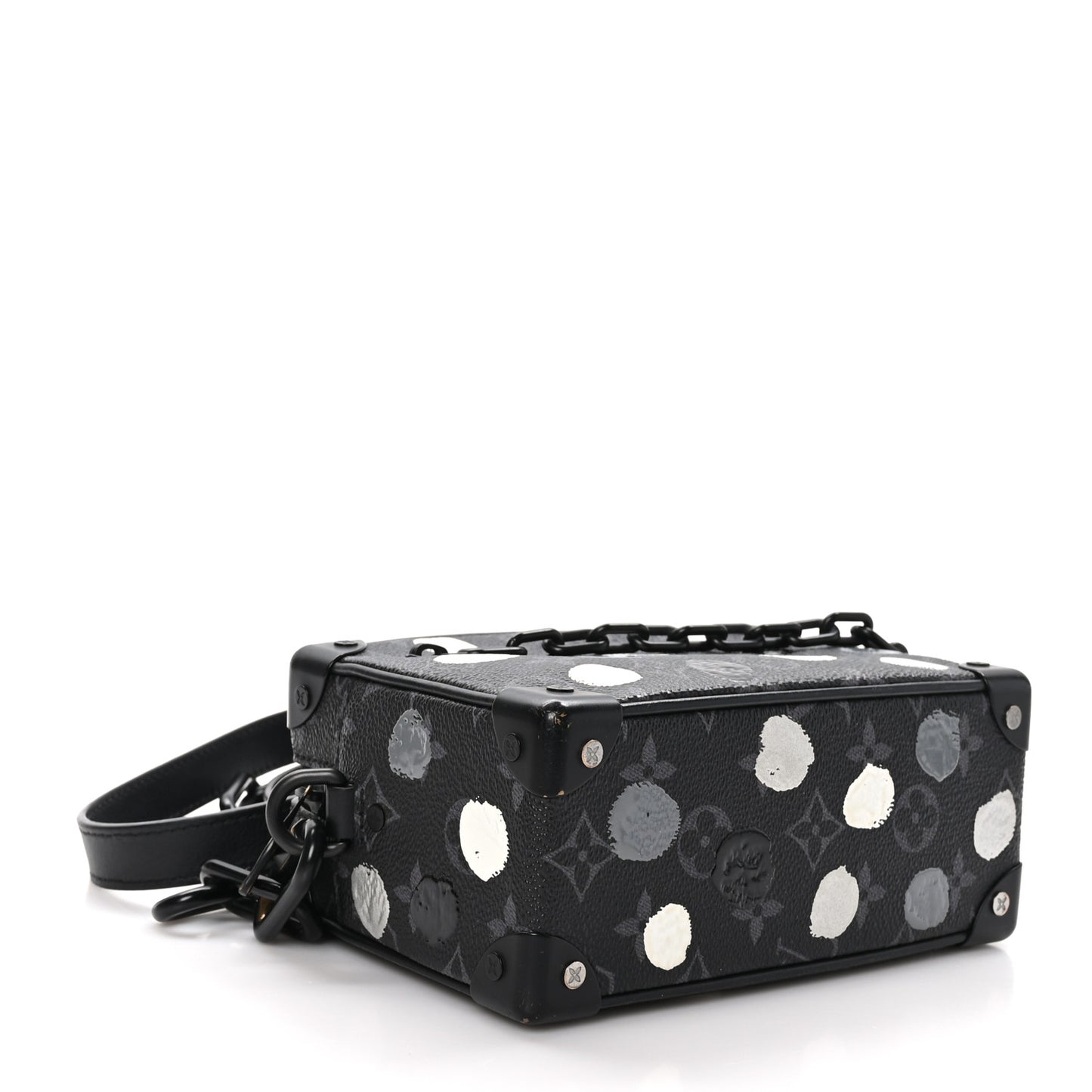 LV X YK Monogram Eclipse Dots Mini Soft Trunk Black Silver