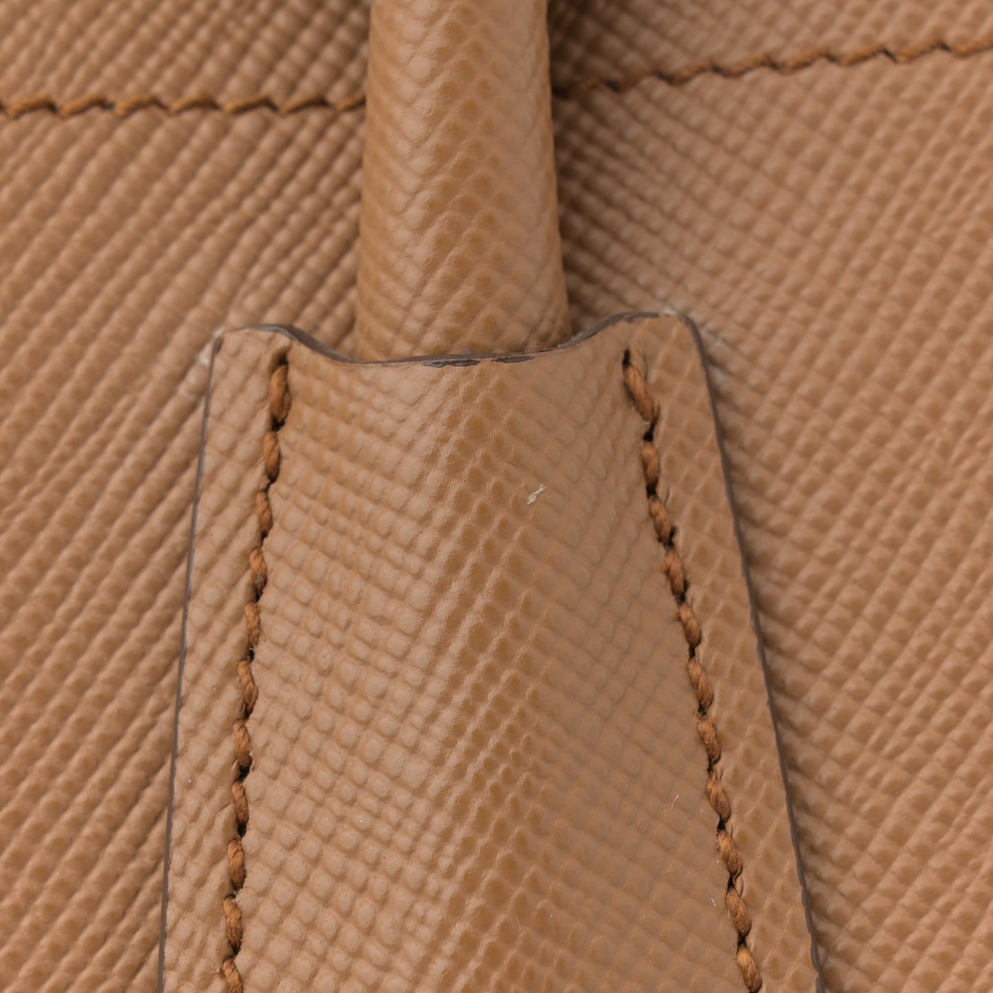 Saffiano Cuir Bi-Color Medium Double Bag Caramel Marmo