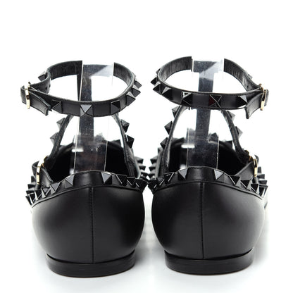 Valentino Garavani Nappa Rockstud Cage Ballerina Flats 39 Black 7 of 9