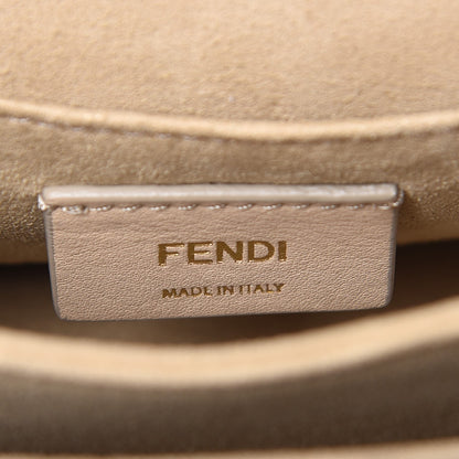 Fendi Vitello Liberty Bi-Color FF 1974 Embossed Small Kan I Shoulder Bag Black Maya 6 of 7