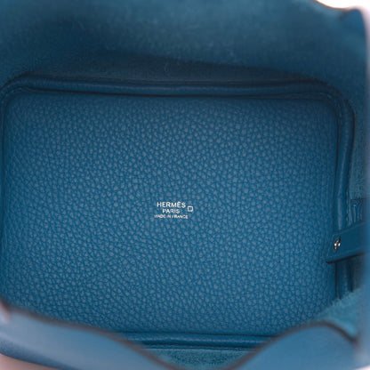 Hermes Taurillon Clemence Matte Alligator Picotin Lock Touch 18 PM Mykonos 5 of 13
