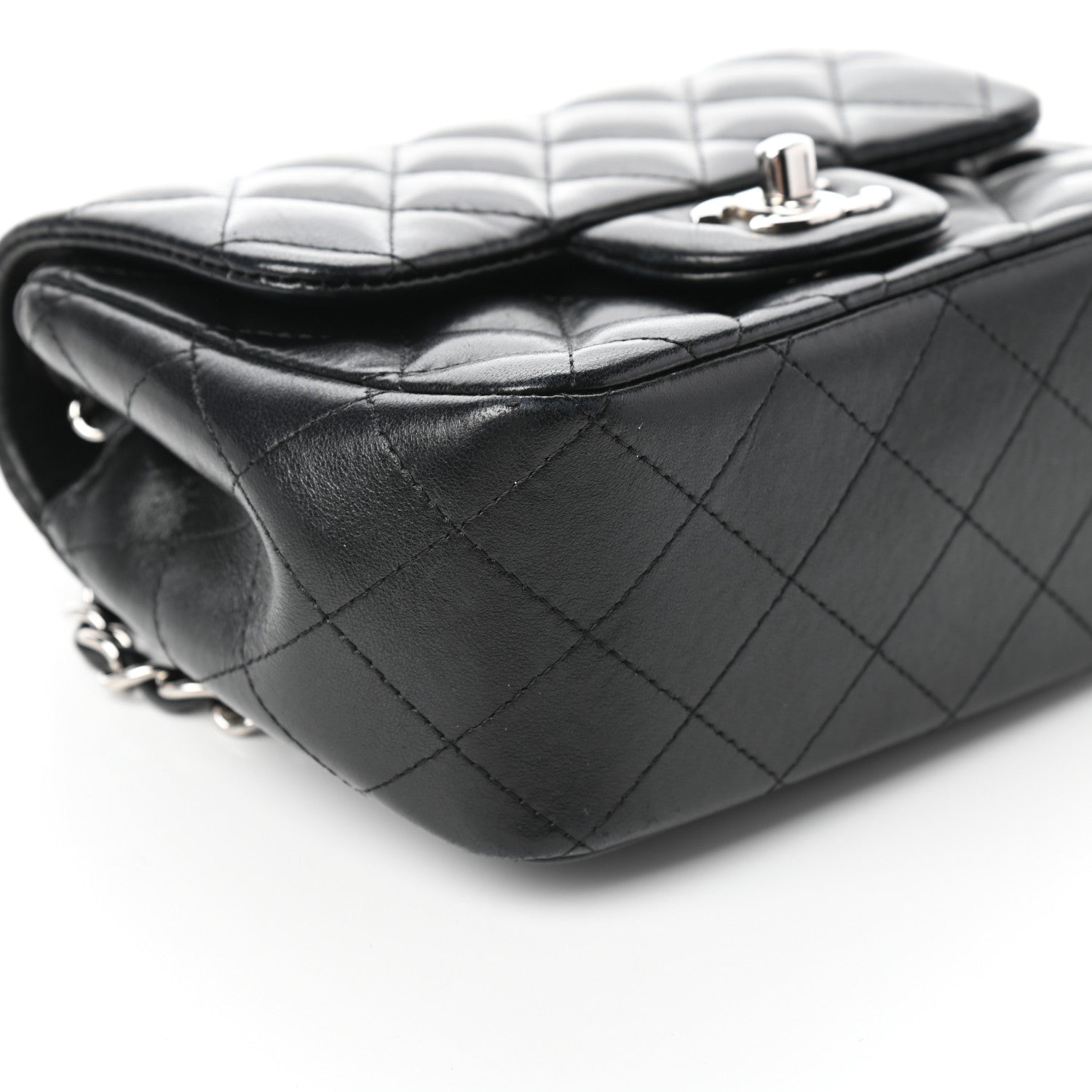 Chanel Lambskin Quilted Mini Square Flap Black 8 of 9