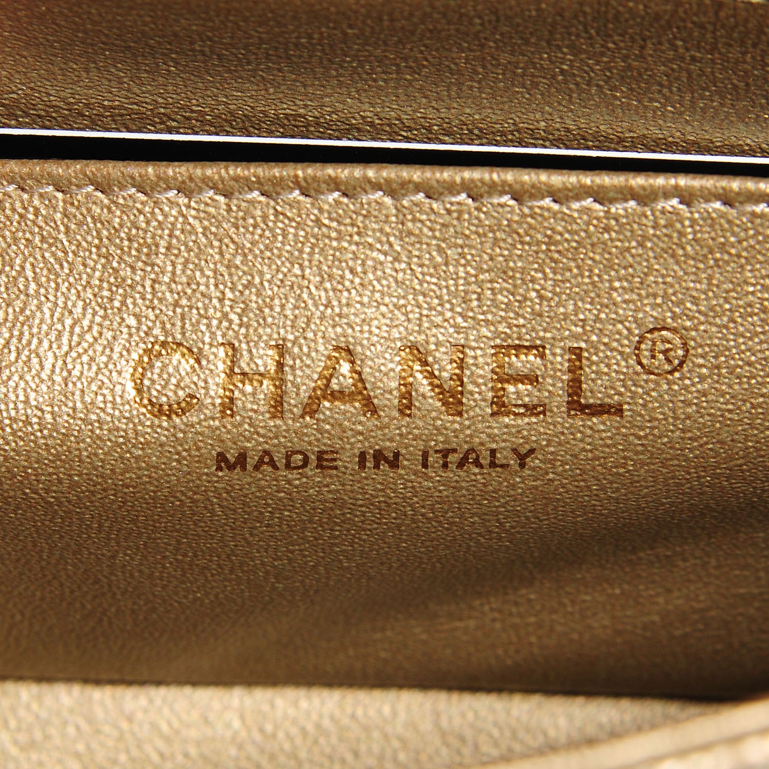 Chanel Pearly Caviar Quilted Mini Rectangular Flap Gold 7 of 9