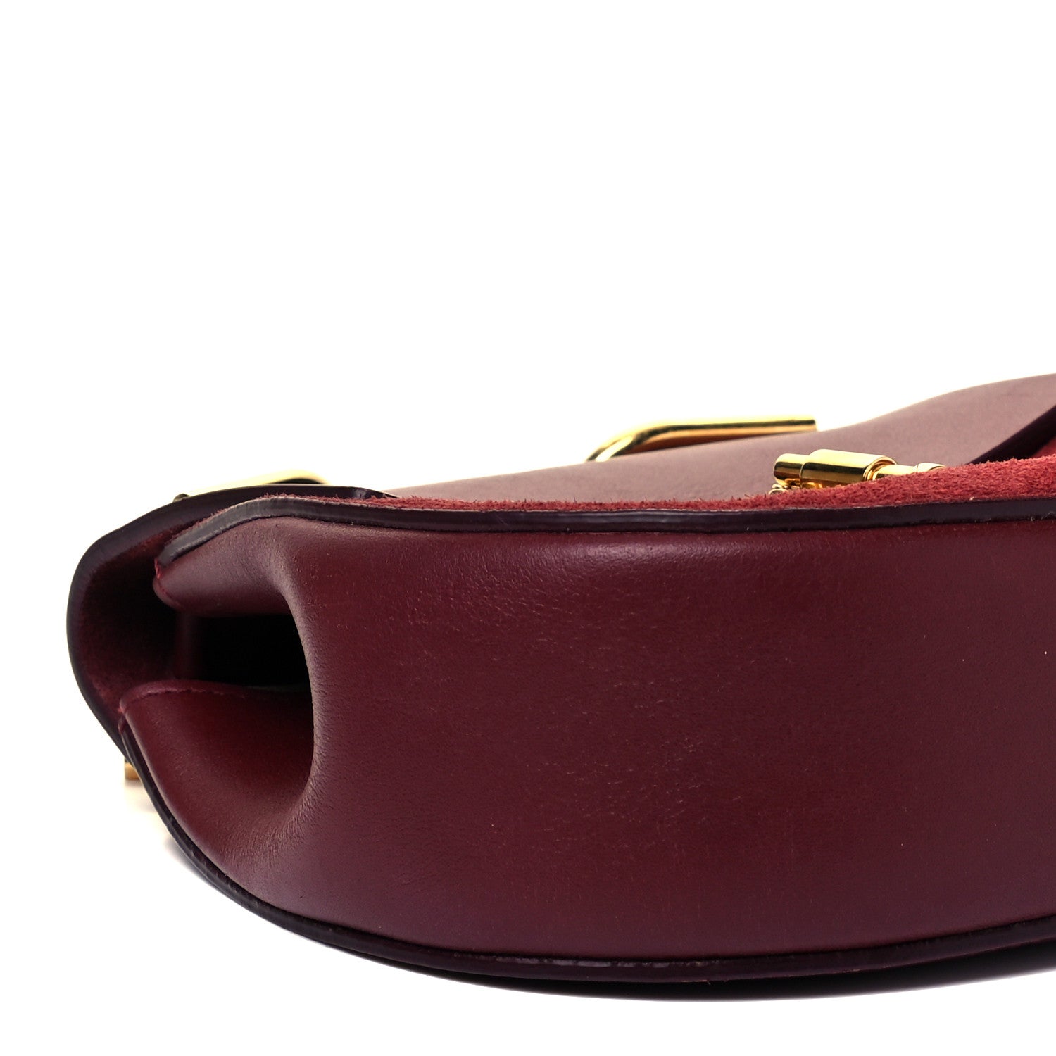 Chloe Suede Smooth Calfskin Mini Drew Shoulder Bag Plum Purple 3 of 8