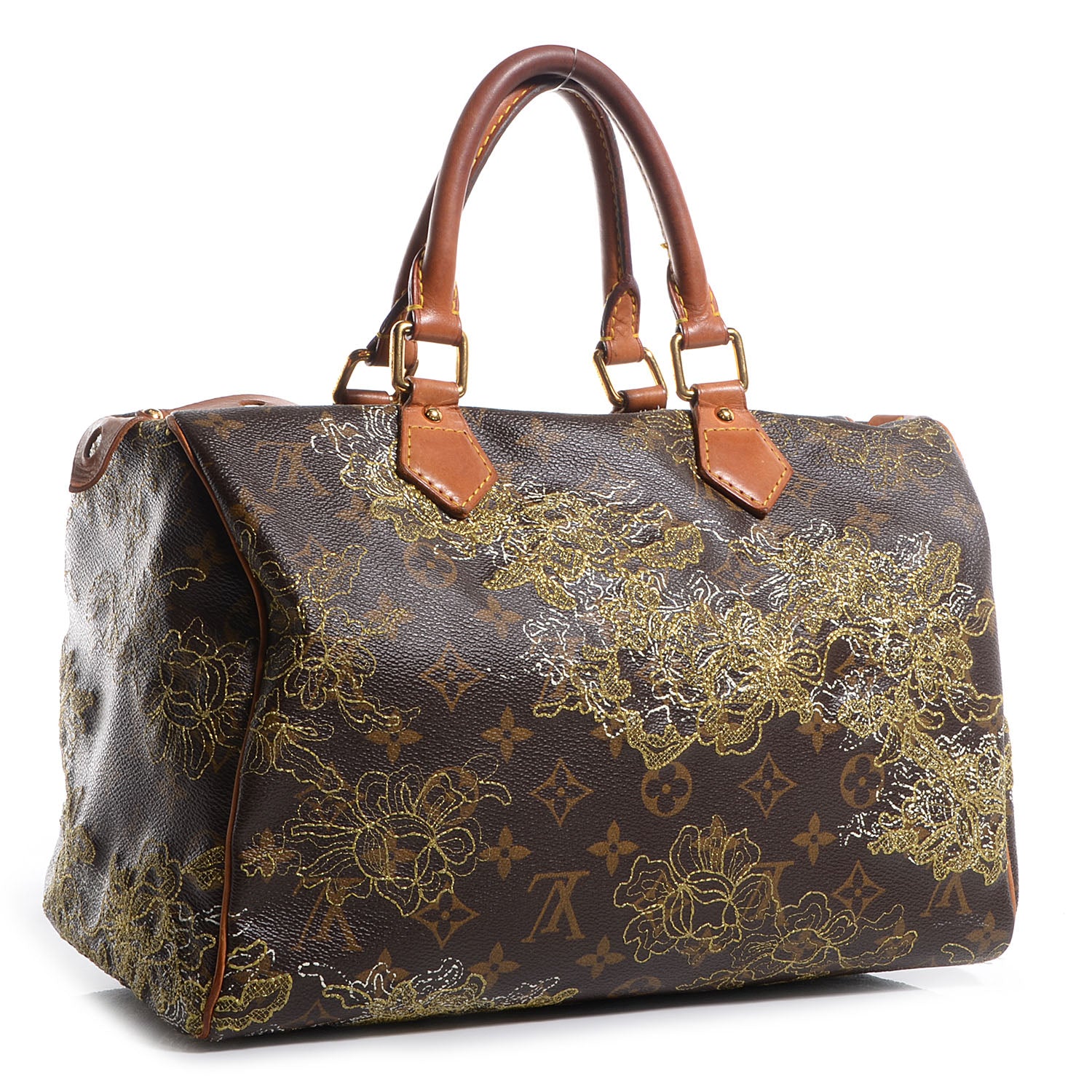 Louis Vuitton Monogram Dentelle Speedy 30 Gold 3 of 7