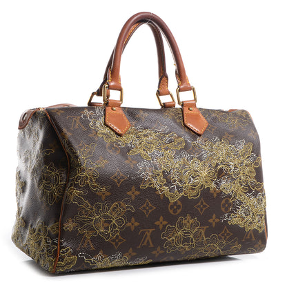 Louis Vuitton Monogram Dentelle Speedy 30 Gold 3 of 7