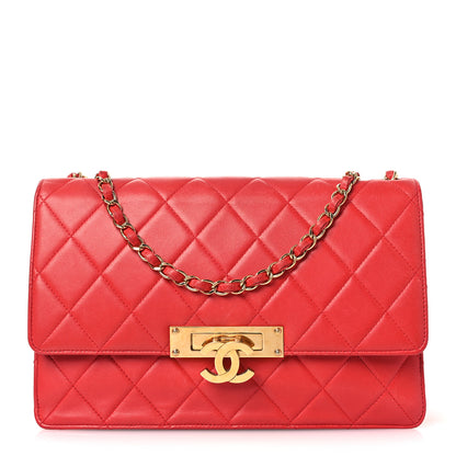 Chanel Lambskin Quilted Large Golden Class Flap Red 1 of 33