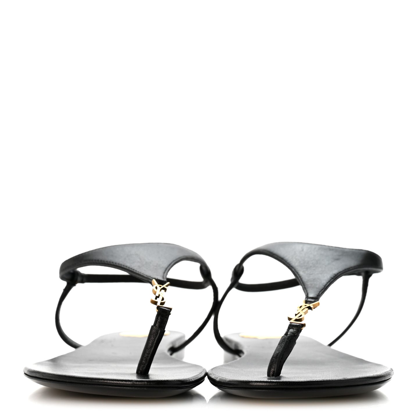 Lambskin Monogram Cassandra Slingback Flat Sandals 36.5 Black