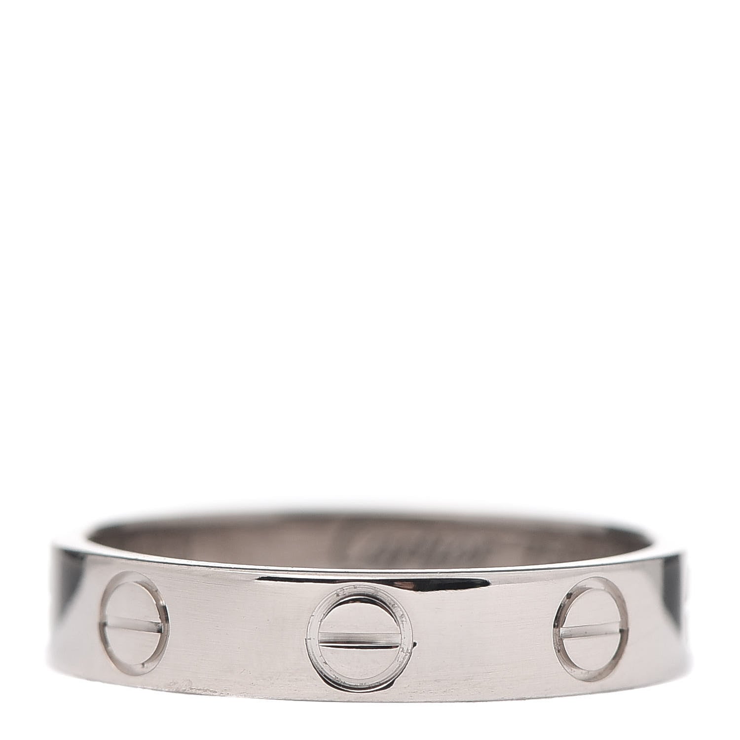 Cartier 18K White Gold 3.5mm LOVE Wedding Band Ring 50 5.25 3 of 5