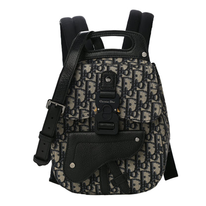Christian Dior HOMME Oblique Calfskin Mens Mini Saddle Backpack Navy Blue 1 of 8