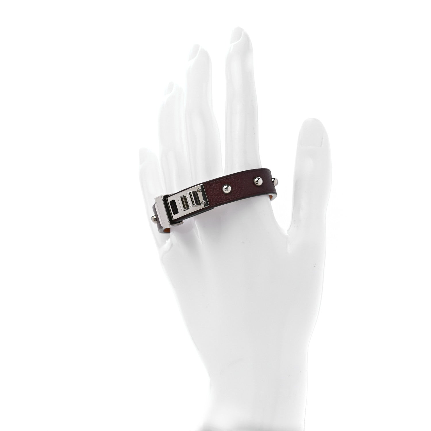 Hermes Swift Mini Dog Clous Ronds Bracelet T2 Rouge H 2 of 5