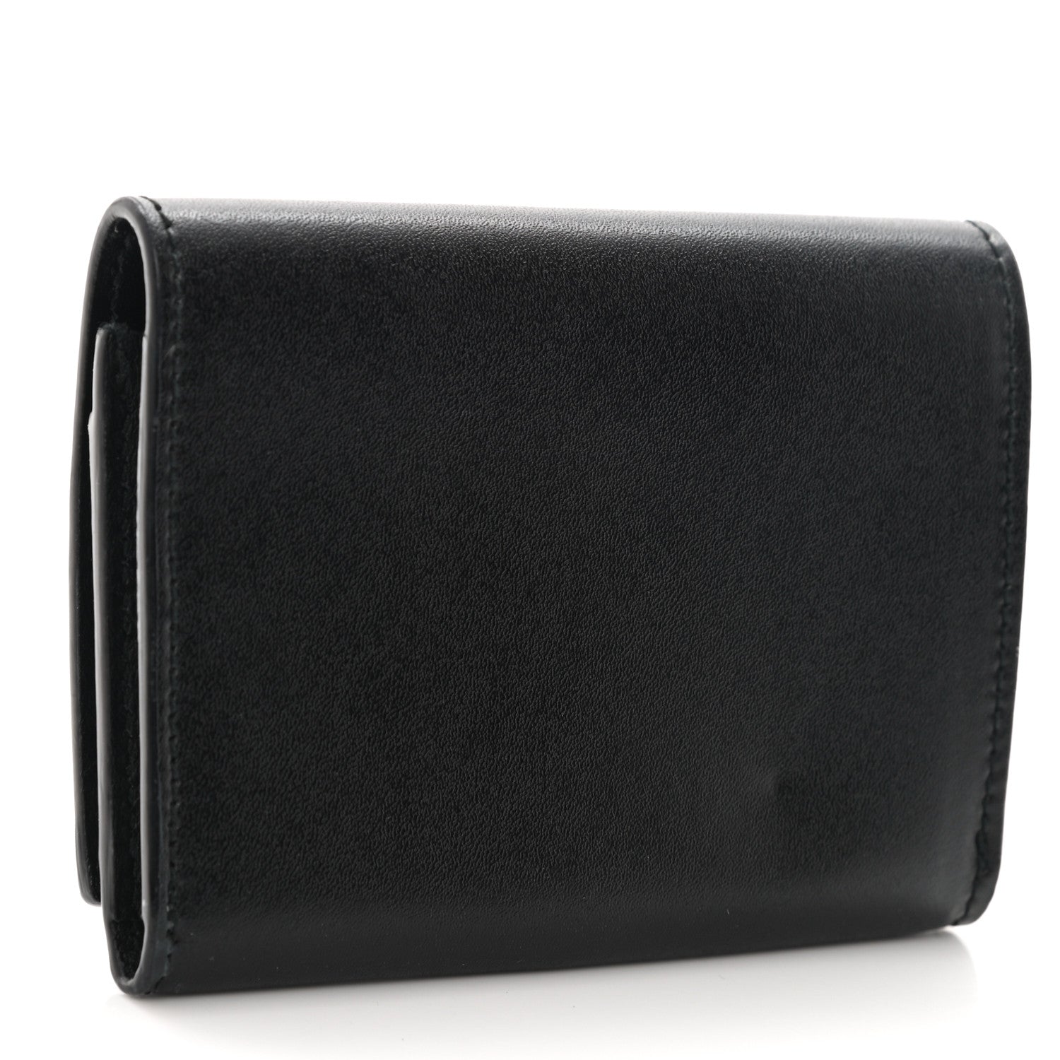 Fendi Vitello Liberty Studded Fold Over Card Holder Black 3 of 10