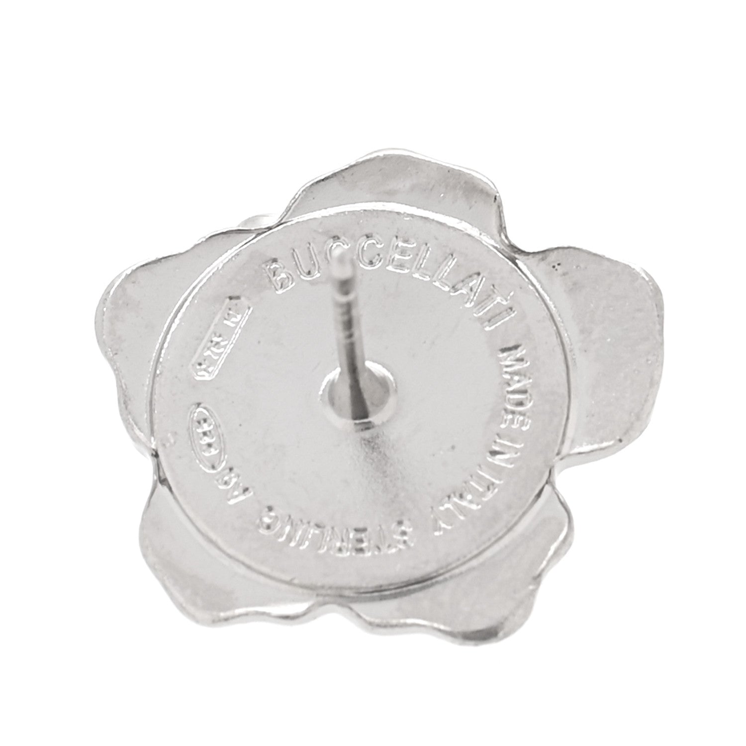 Buccellati Sterling Silver Vermeil Diamond Small Blossoms Gardenia Button Earrings 4 of 5