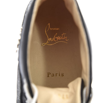 Christian Louboutin Calfskin Lurex Specchio Spikes Louis Orlato Flat Sneakers 37.5 Black Silver 6 of 7