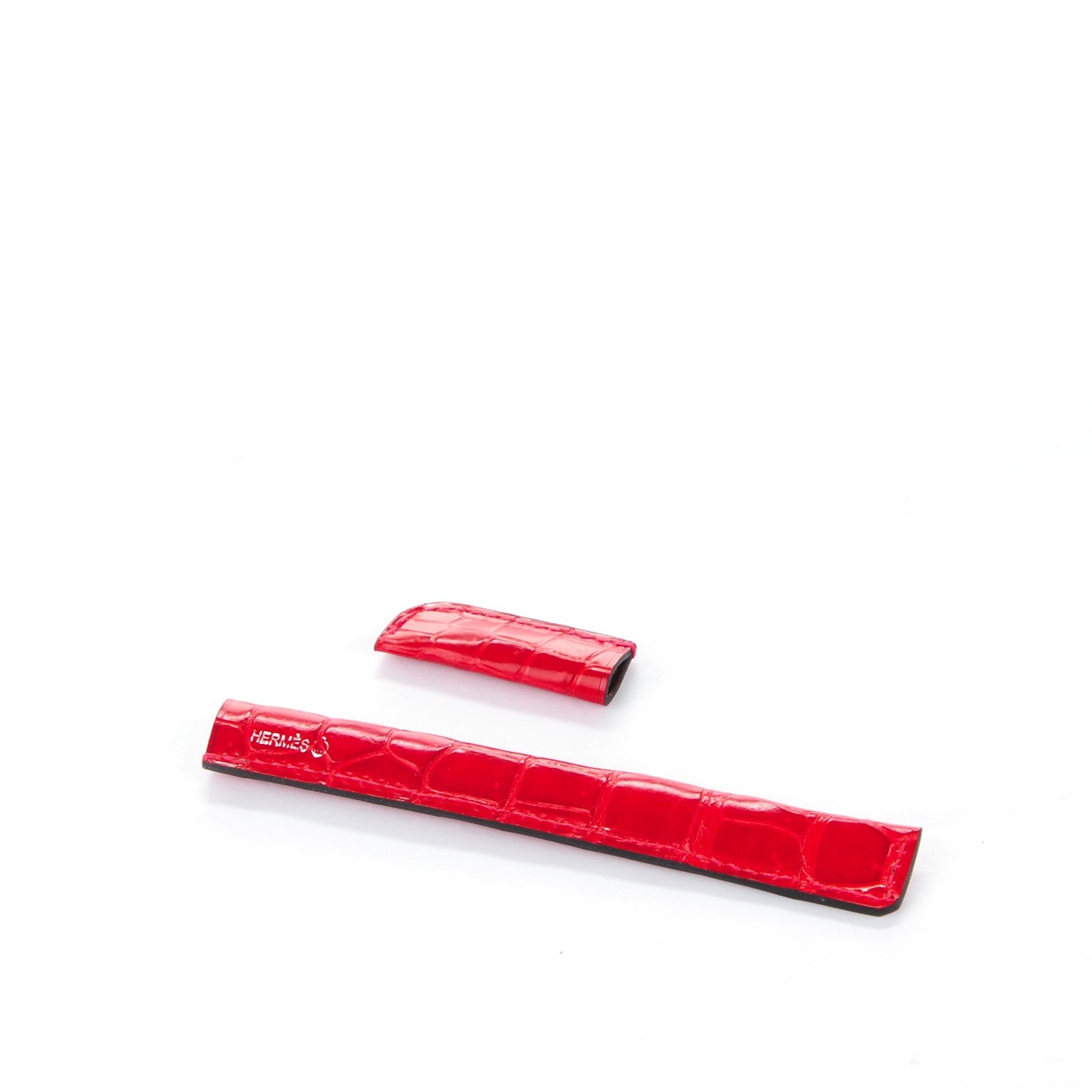 Hermes Shiny Crocodile Petit H Pen Holder Rouge Vif 4 of 4