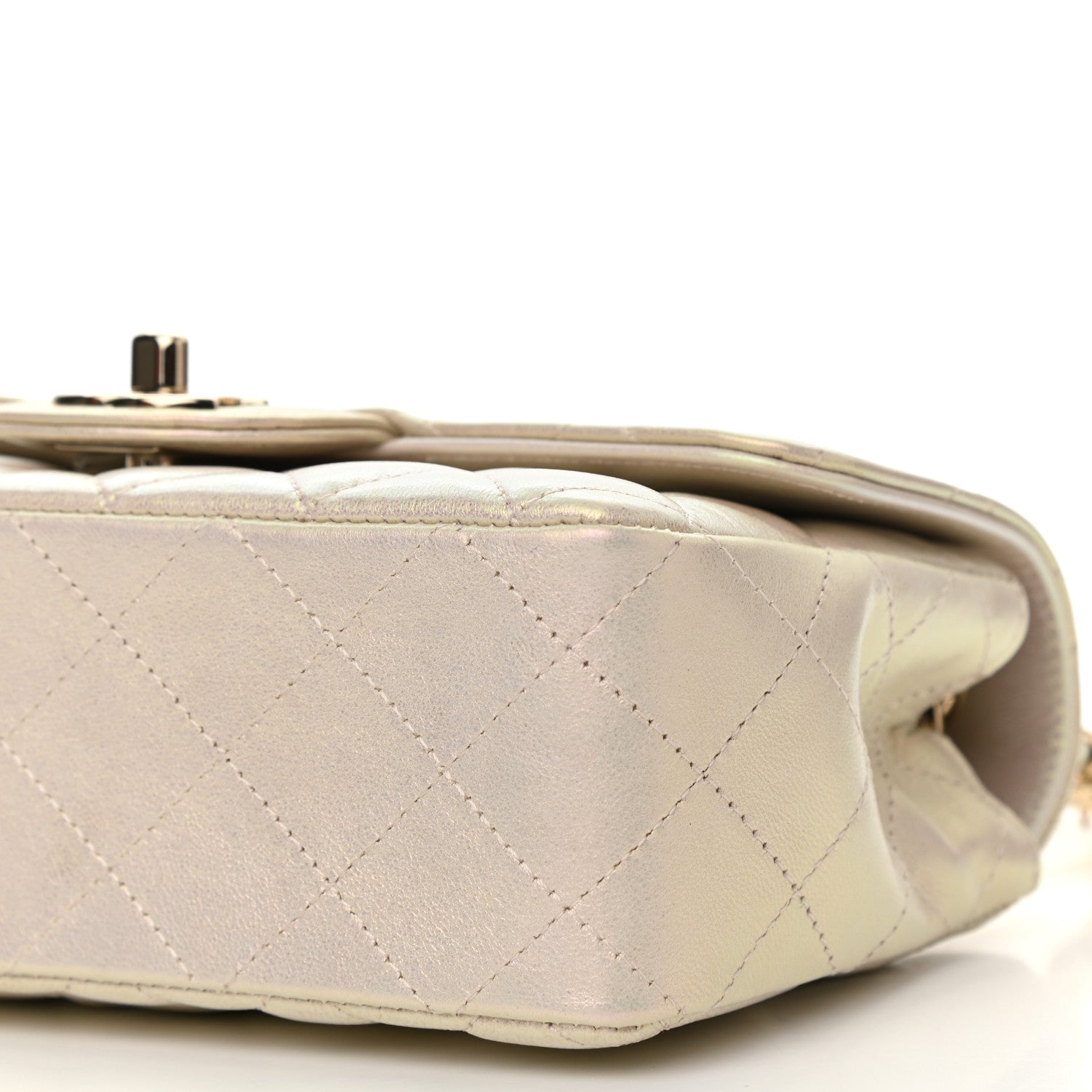 Chanel Iridescent Lambskin Quilted Mini Rectangular Flap Ivory 10 of 13