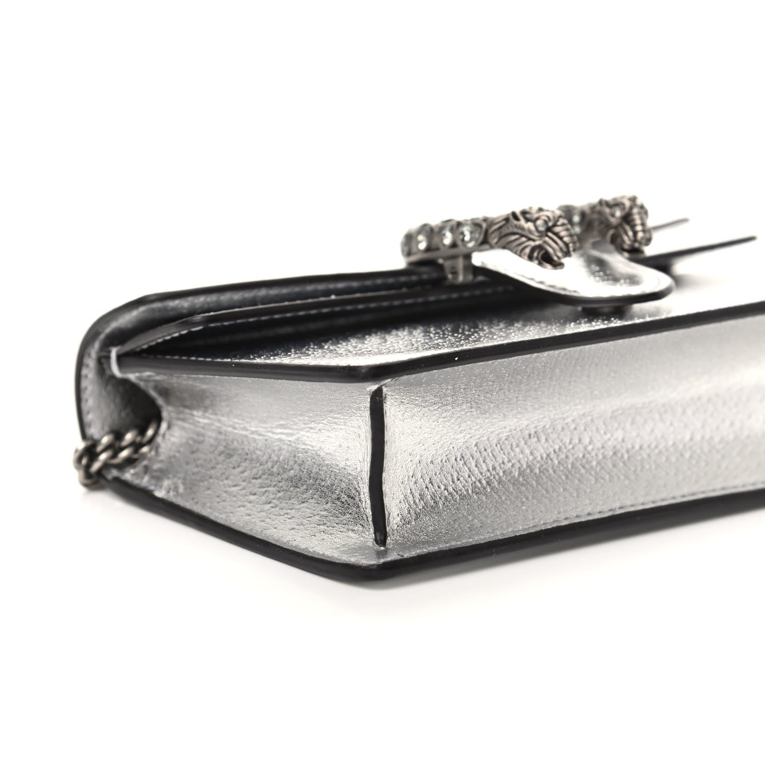 Gucci Metallic Calfskin Super Mini Dionysus Shoulder Bag Silver 7 of 8