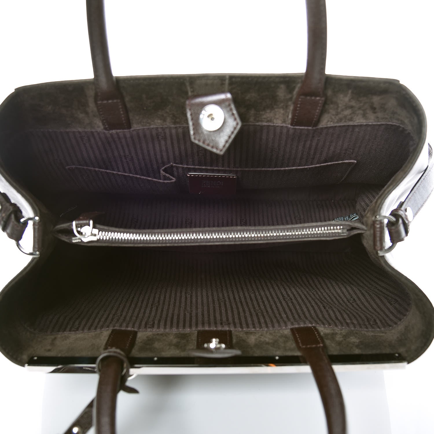 Fendi Vitello Elite Regular 2Jours Tote Caffe Noir 8 of 10
