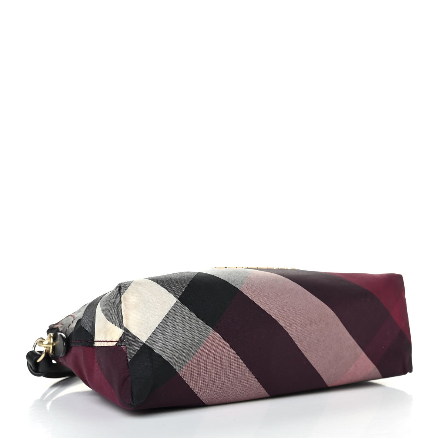 Nylon Nova Check Zip Top Pouch Plum