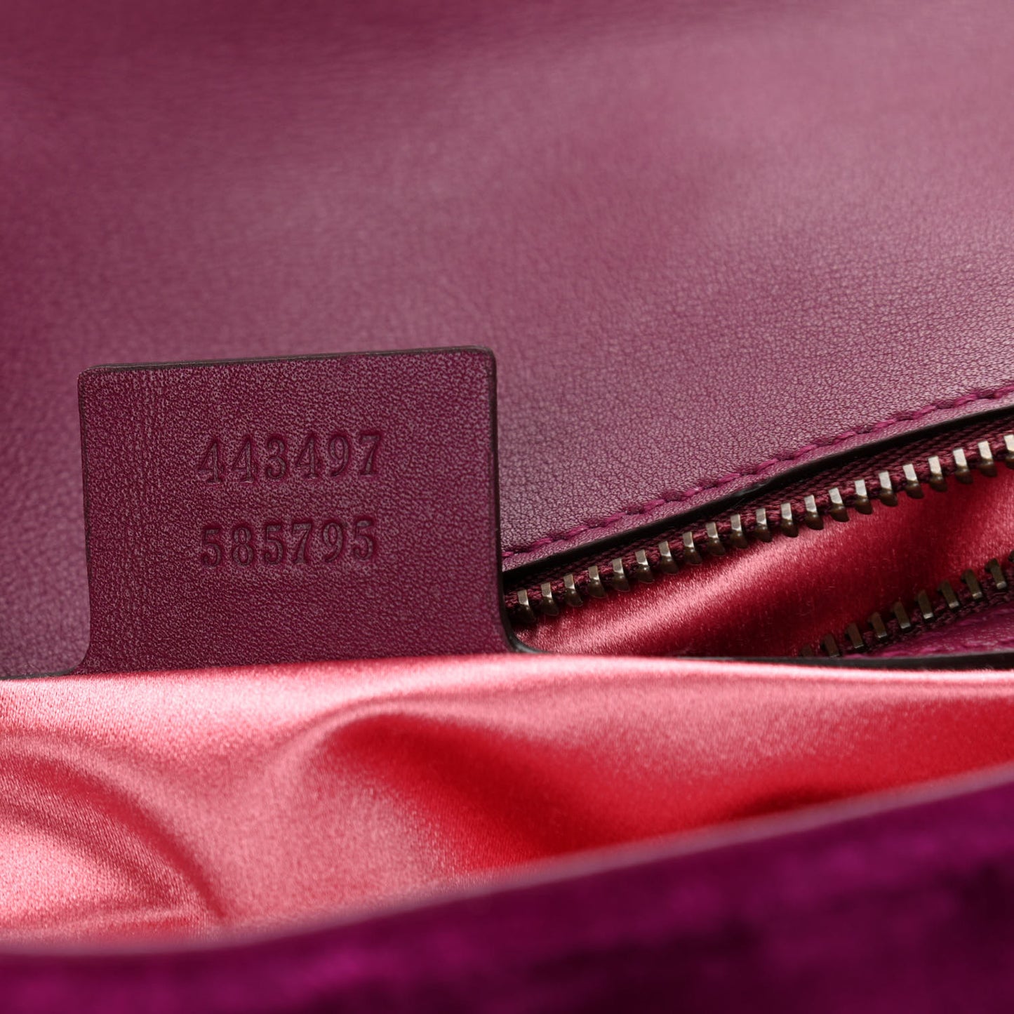 Velvet Matelasse Small GG Marmont Shoulder Bag Fuchsia Violet Cyclamen
