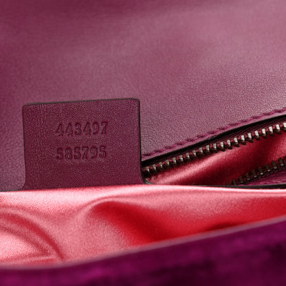Gucci Velvet Matelasse Small GG Marmont Shoulder Bag Fuchsia Violet Cyclamen 6 of 9