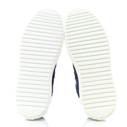 Louis Vuitton Denim Monogram Debossed Time Out Sneakers 37 Blue 5 of 9