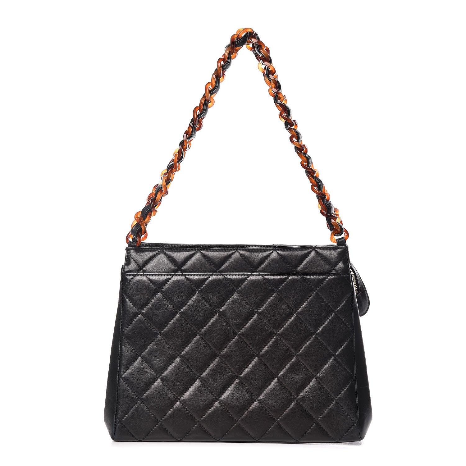Chanel Lambskin Tortoise Chain Shoulder Bag Black 1 of 15